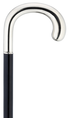 Ladies alpacca bulb nose crook silver plated handle walking stick